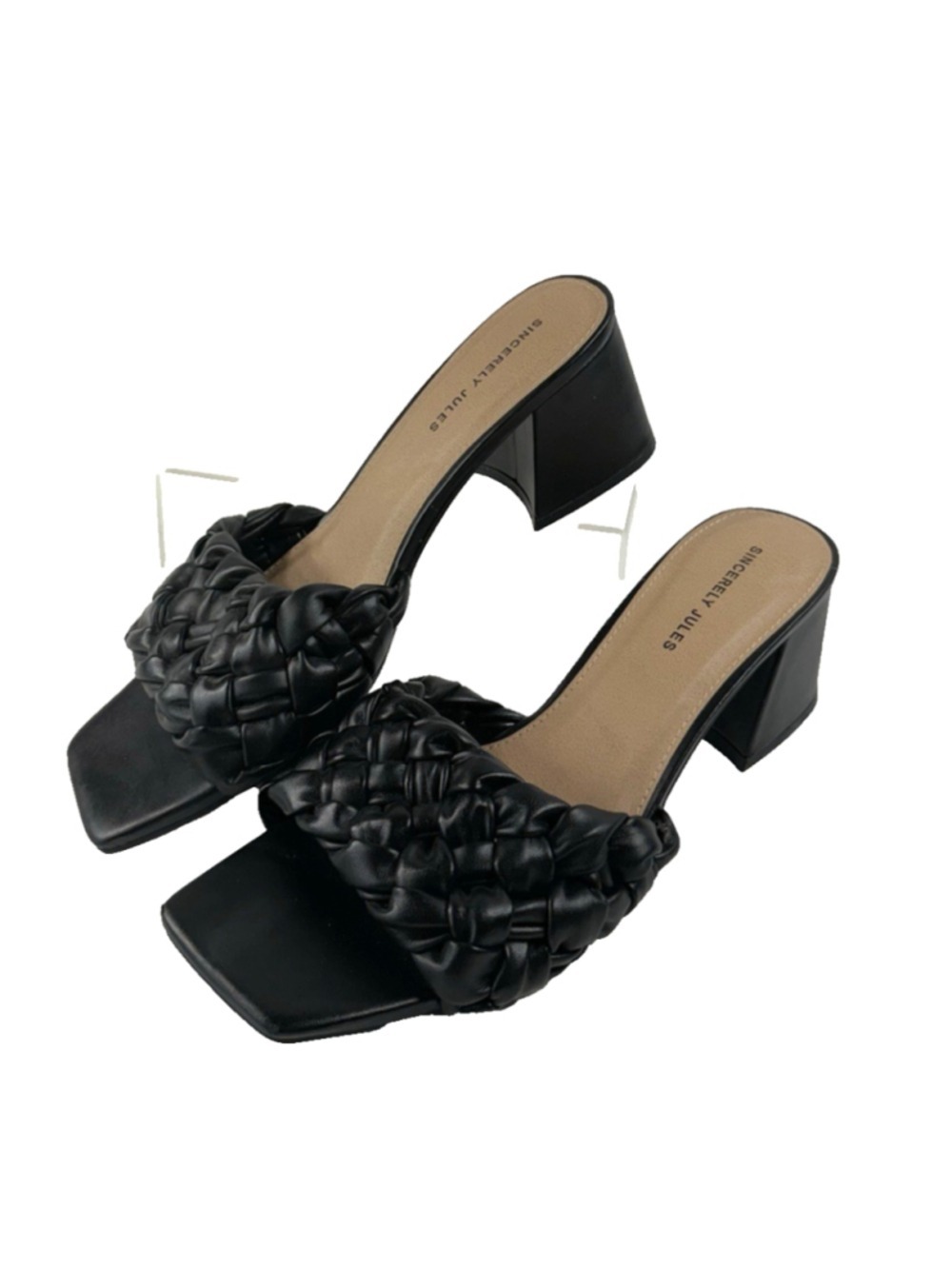 Sincerly Jules Black Braided Sandals Twist Shoe Size 9.5 M